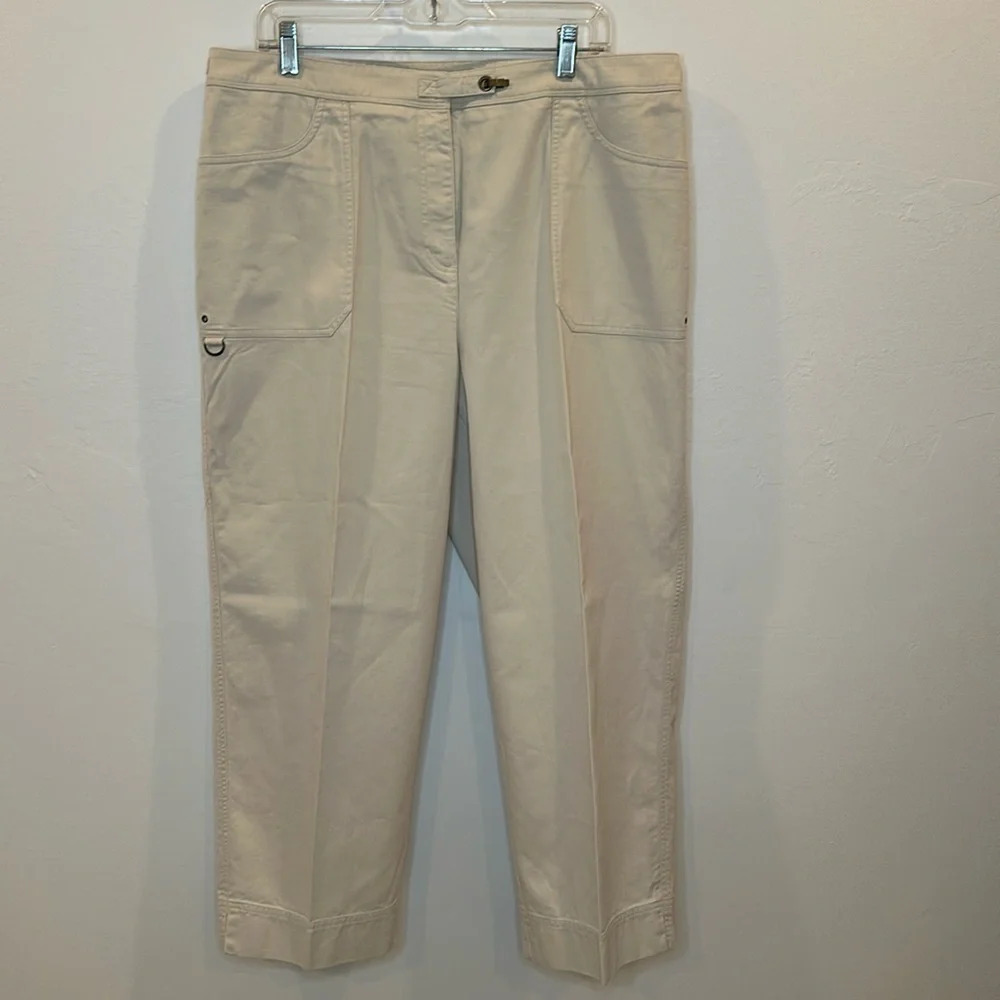 Lauren by Ralph Lauren women's 100% cotton wide leg pants